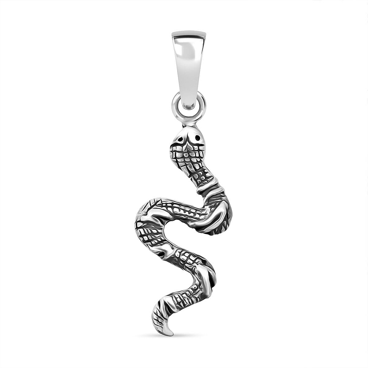 Sterling Silver Snake Oxidized Pendant
