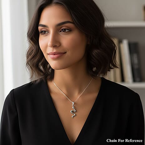 Sterling Silver Snake Oxidized Pendant