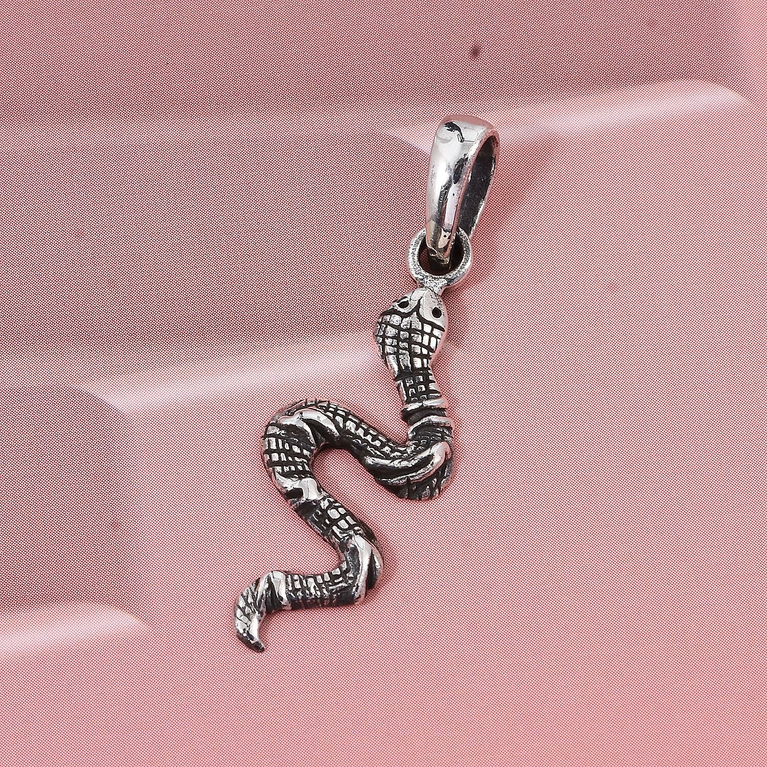 Sterling Silver Snake Oxidized Pendant