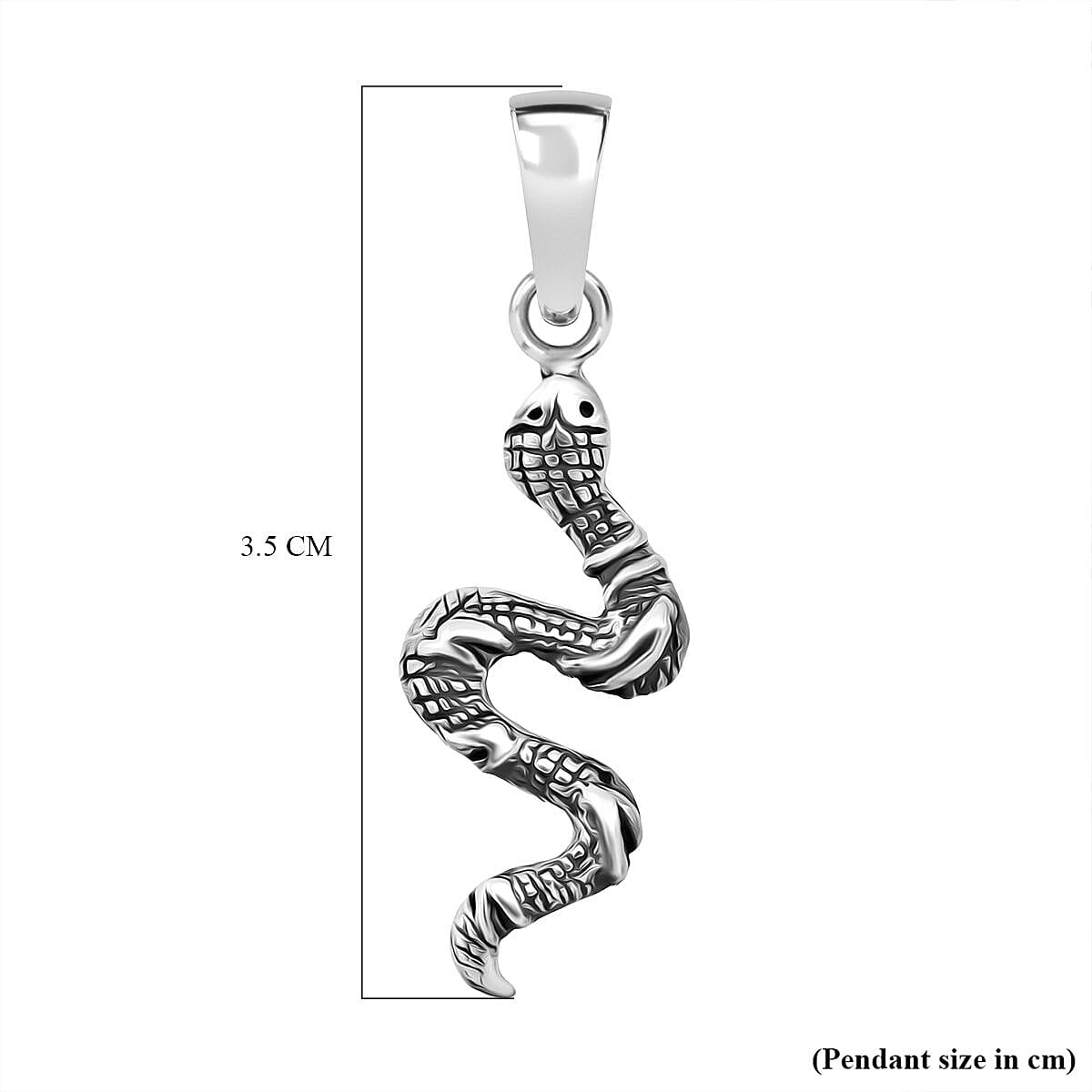 Sterling Silver Snake Oxidized Pendant