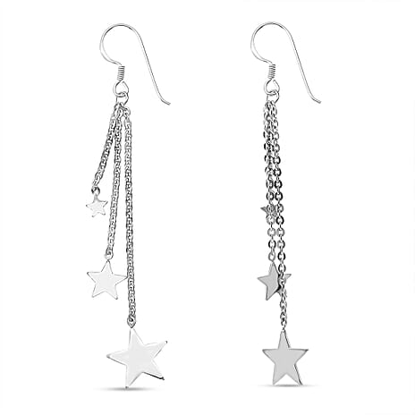 Treasure of Siam Sterling Silver Star Charm Earring with Hook