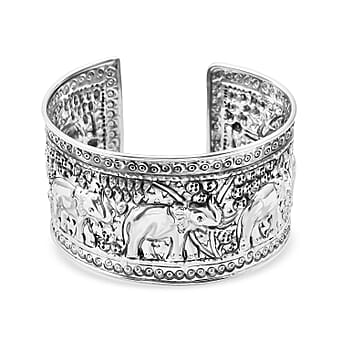 https://tjcuk.sirv.com/Products/82/9/8296230/Treasure-of-Siam-Sterling-Silver-Elephant-Cuff-Bangle-Silver-Wt-42-60-_8296230.jpg?w=342&h=342