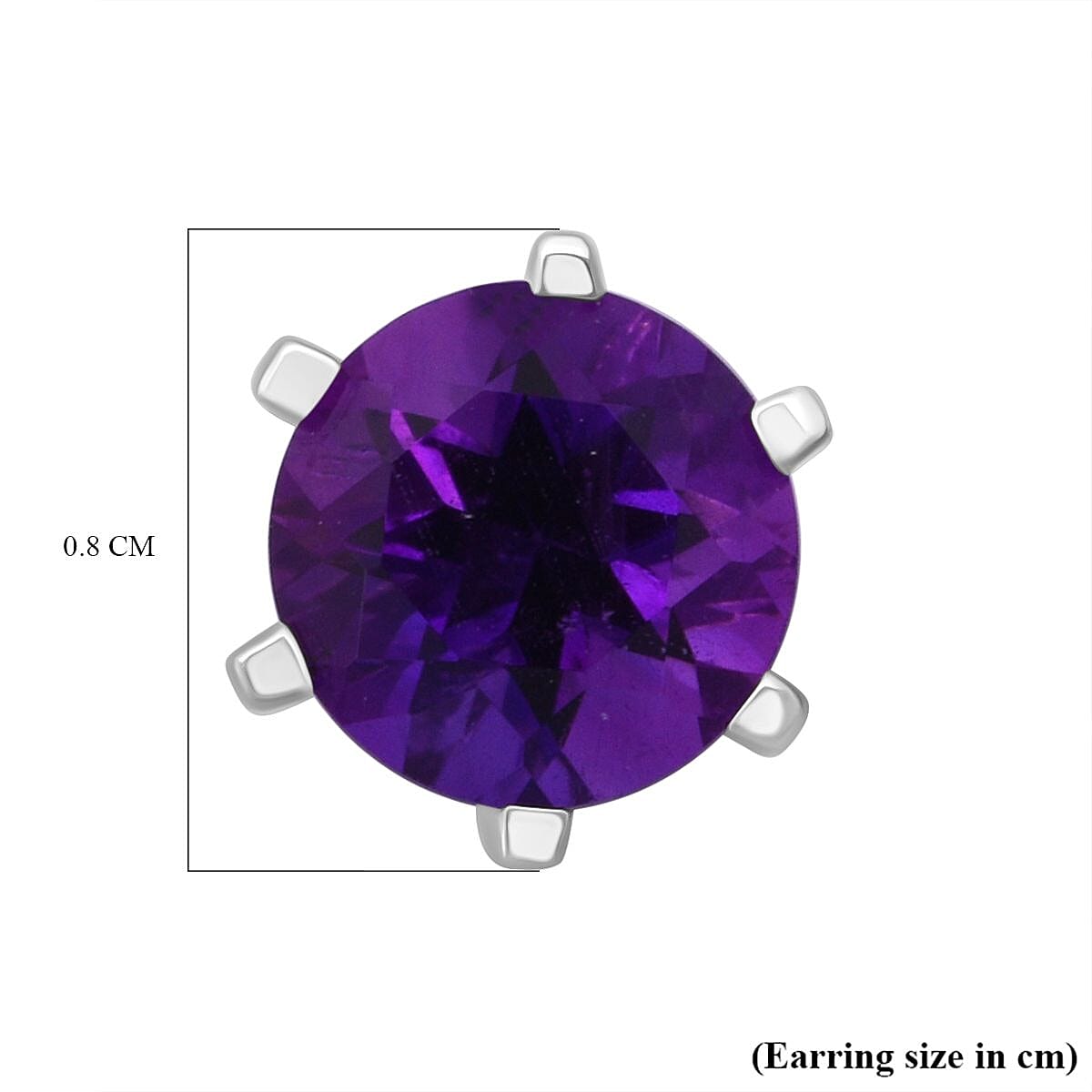 D'Joy African Amethyst Earring in Rhodium Overlay Sterling Silver 1.53 Ct.