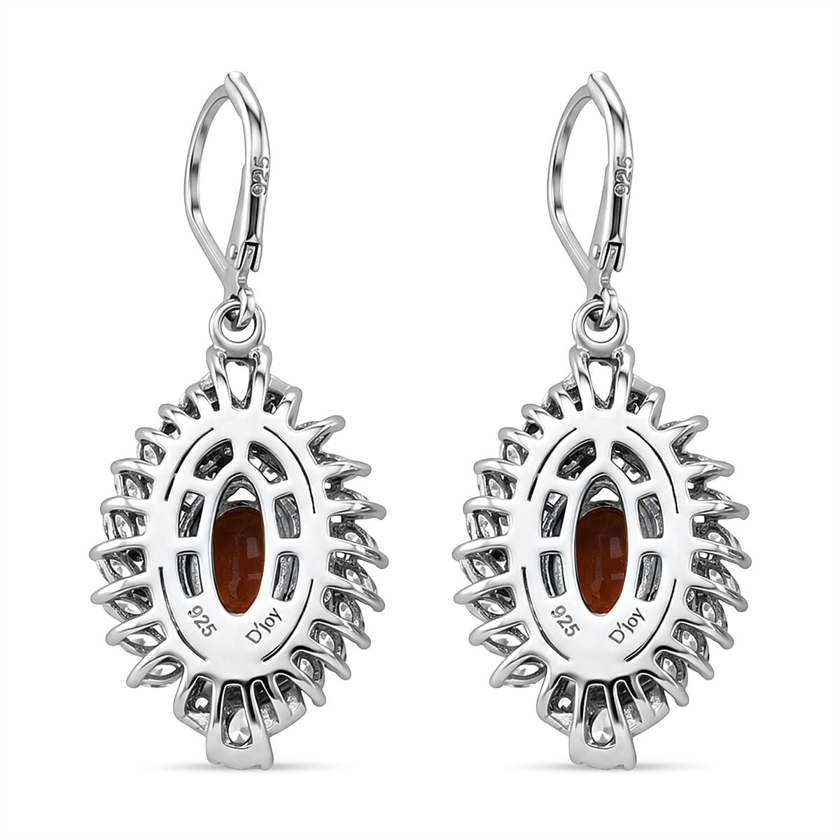 D'Joy - Tangerine Kyanite & White Zircon Lever Back Earring in Rhodium Overlay Sterling Silver 8.35 Ct.