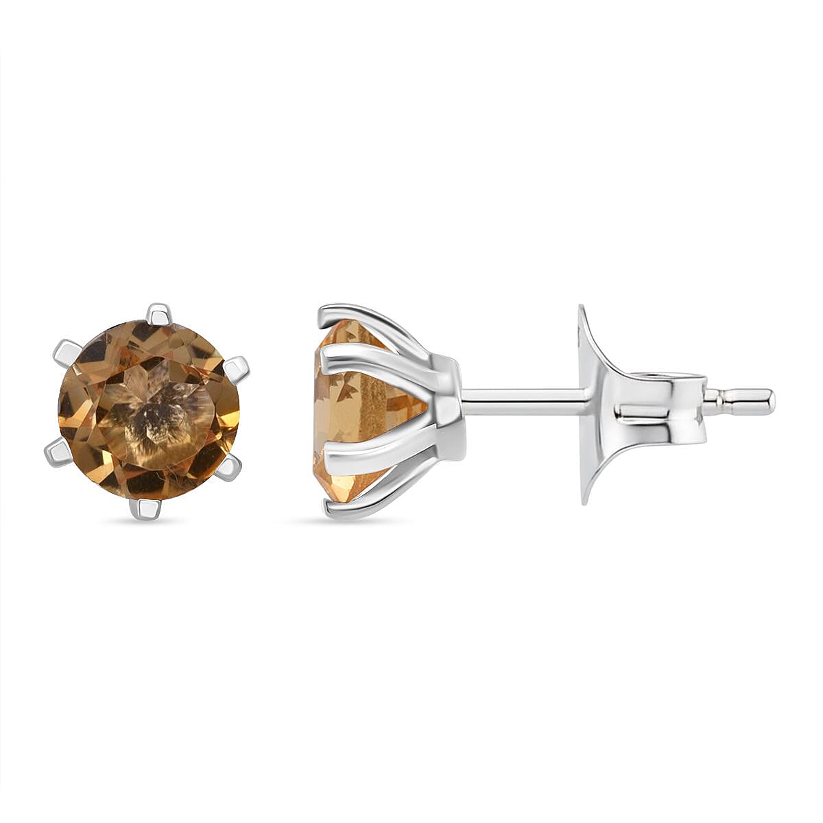 D'Joy Citrine Earring in Rhodium Overlay Sterling Silver 1.71 Ct.