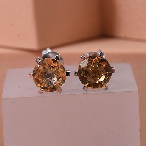 D'Joy Citrine Earring in Rhodium Overlay Sterling Silver 1.71 Ct.