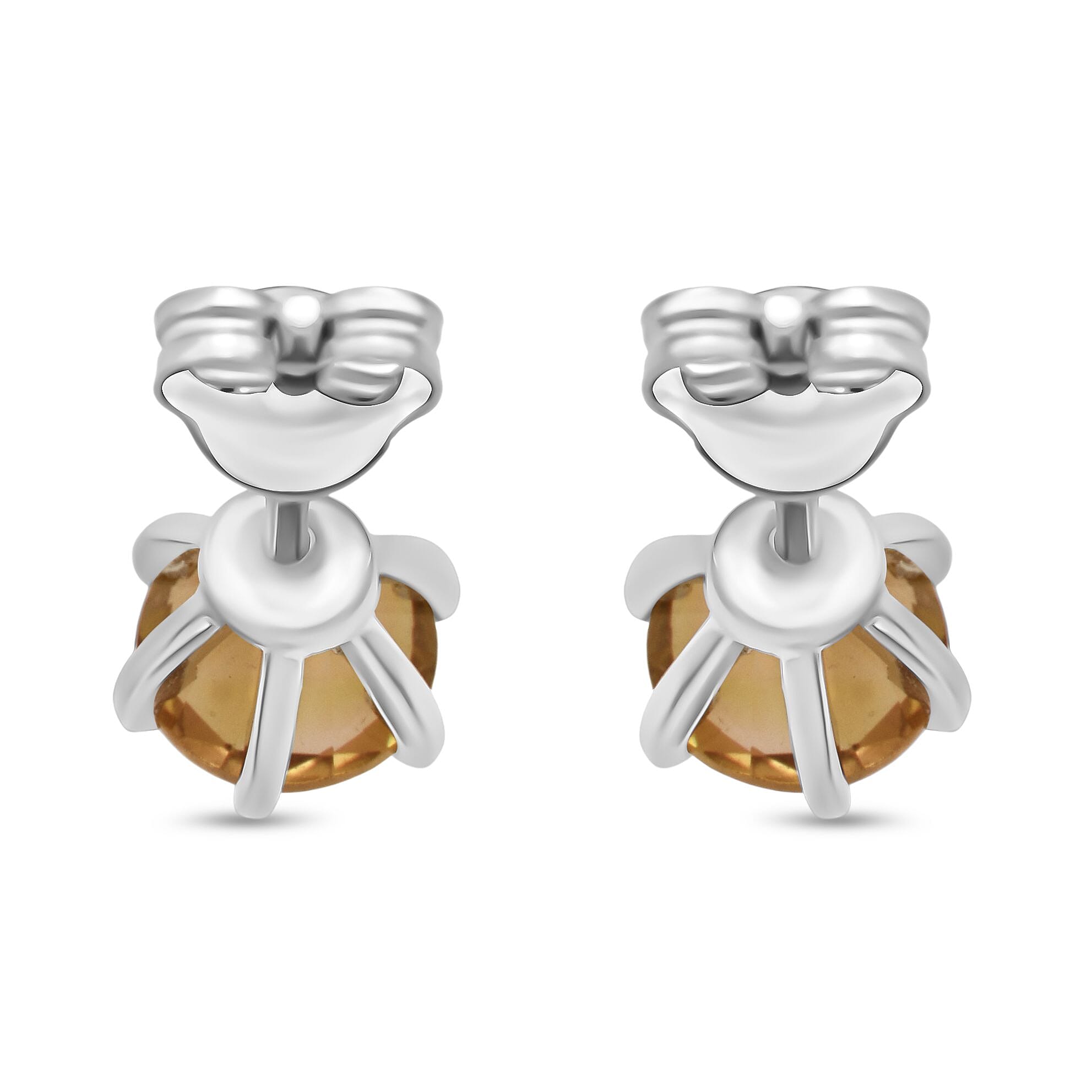 D'Joy Citrine Earring in Rhodium Overlay Sterling Silver 1.71 Ct.