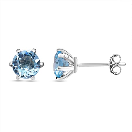 D'Joy Skyblue Topaz Earring in Rhodium Overlay Sterling Silver 2.22 Ct. D'Joy Skyblue Topaz Earring in Rhodium Overlay Sterling Silver 2.22 Ct.