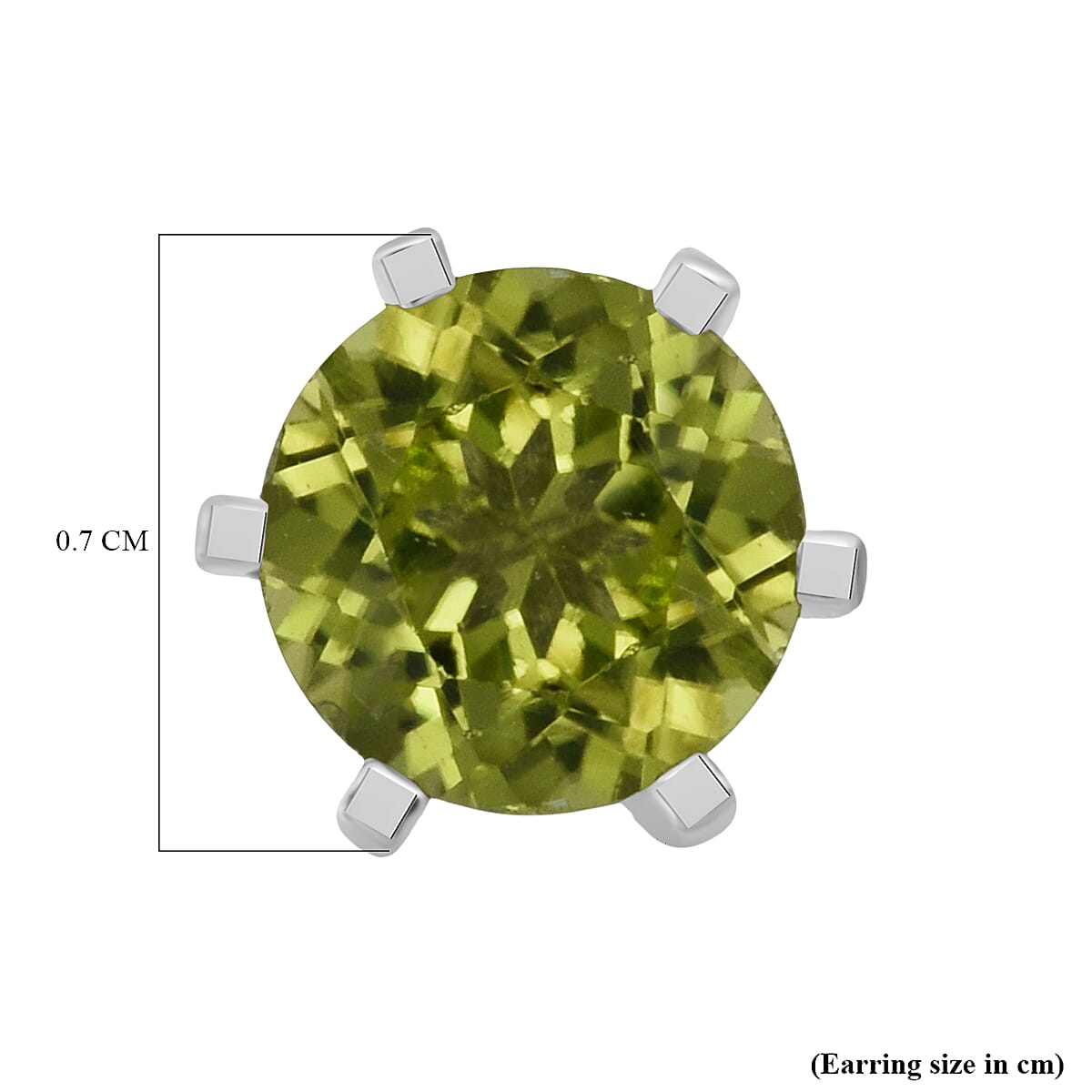 D'Joy Peridot Earring with Push Back in Rhodium Overlay Sterling Silver 1.60 Ct.
