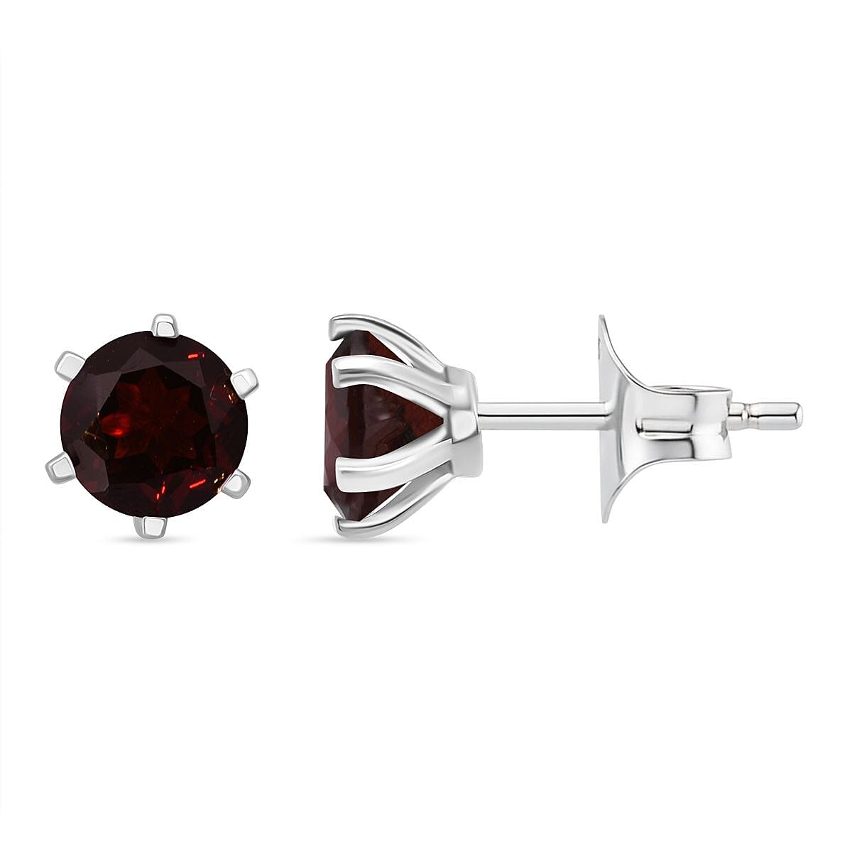 D'Joy Red Garnet Earring in Rhodium Overlay Sterling Silver 1.89 Ct.