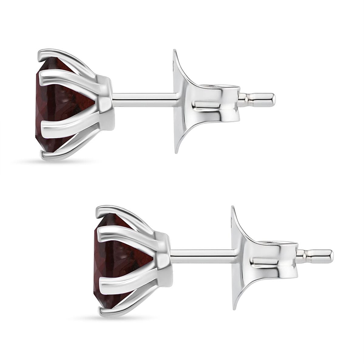 D'Joy Red Garnet Earring in Rhodium Overlay Sterling Silver 1.89 Ct.