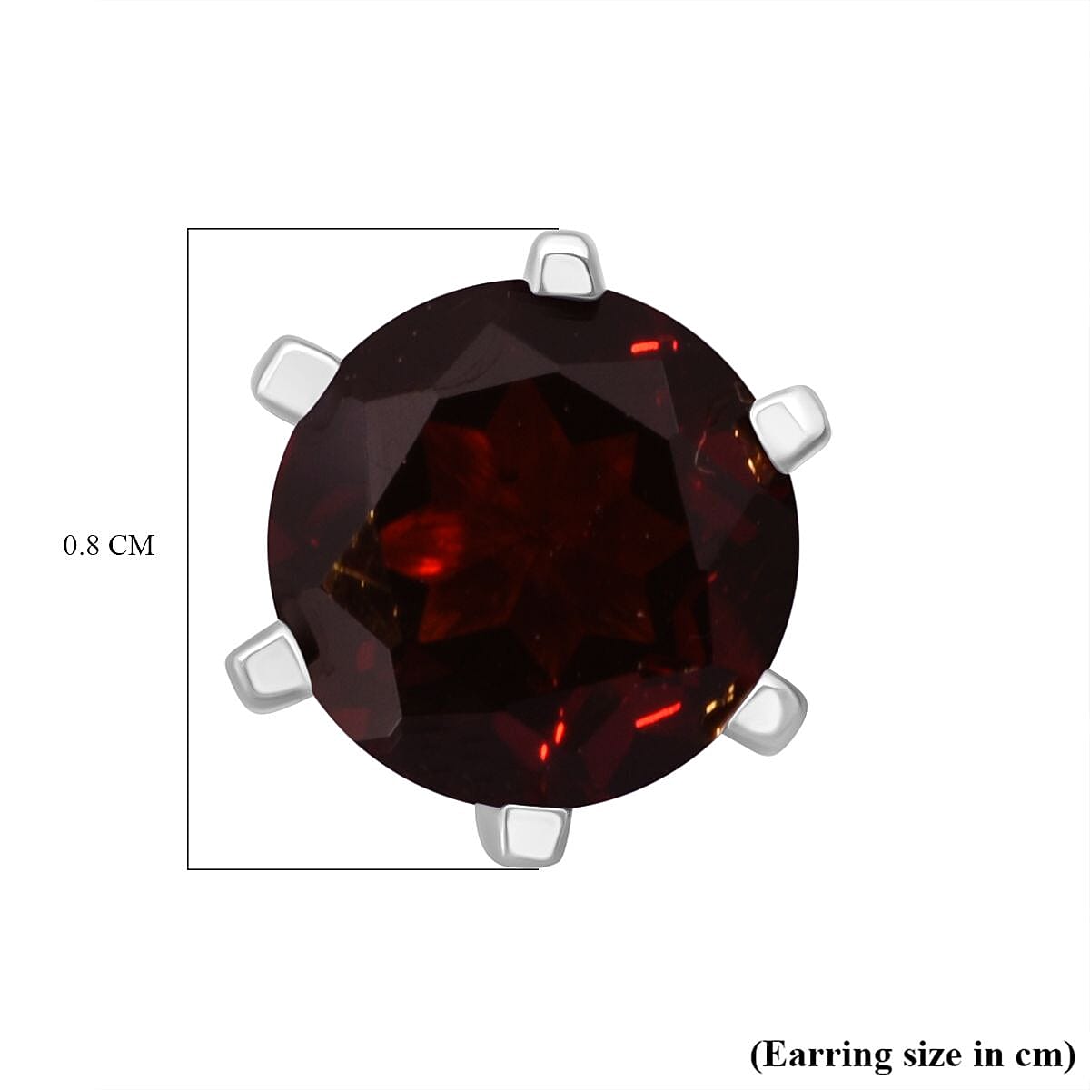 D'Joy Red Garnet Earring in Rhodium Overlay Sterling Silver 1.89 Ct.