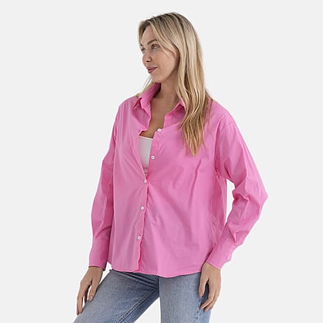 - Maisi 100% Cotton Classic Shirt (Size XL, Fit 20 To 22) - Pink
