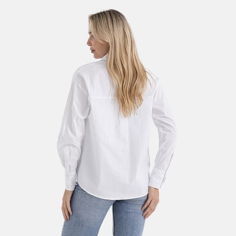 - Maisi 100% Cotton Classic Shirt (Size M, Fit 12 To 14) - White