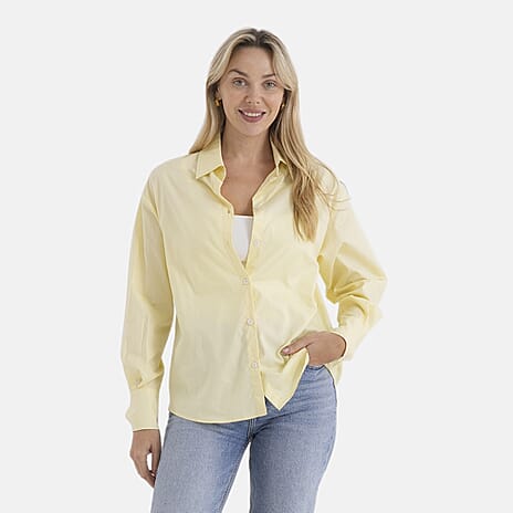 - Maisi 100% Cotton Classic Shirt (Size XL, Fit 20 To 22) - Yellow