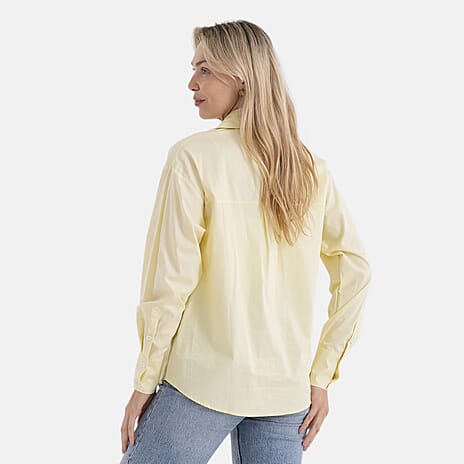 - Maisi 100% Cotton Classic Shirt (Size XL, Fit 20 To 22) - Yellow