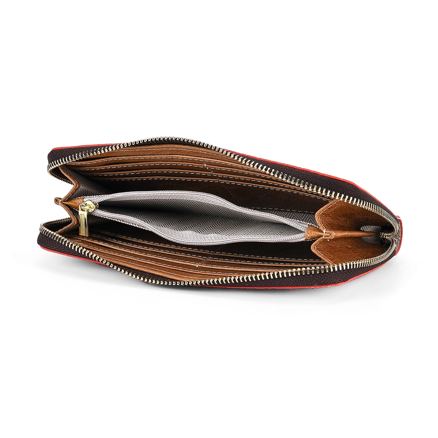 WILLIAM HUNT RFID Croc Embossed 100% Genuine Leather Wallet - Red