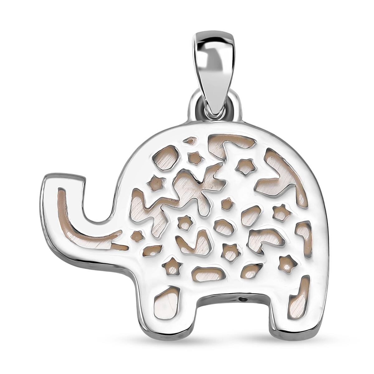 Mother Of Pearl Elephant Pendant Sterling Silver