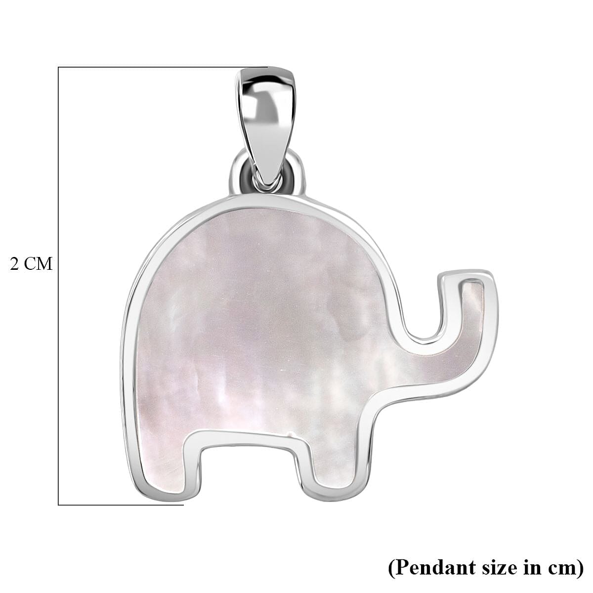 Mother Of Pearl Elephant Pendant Sterling Silver