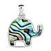 Mother Of Pearl Elephant Pendant Sterling Silver