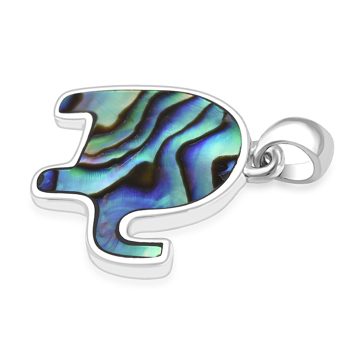 Abalone Shell Elephant Pendant Sterling Silver
