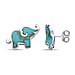 Blue Turquoise Elephant Earring with Push Back Sterling Silver