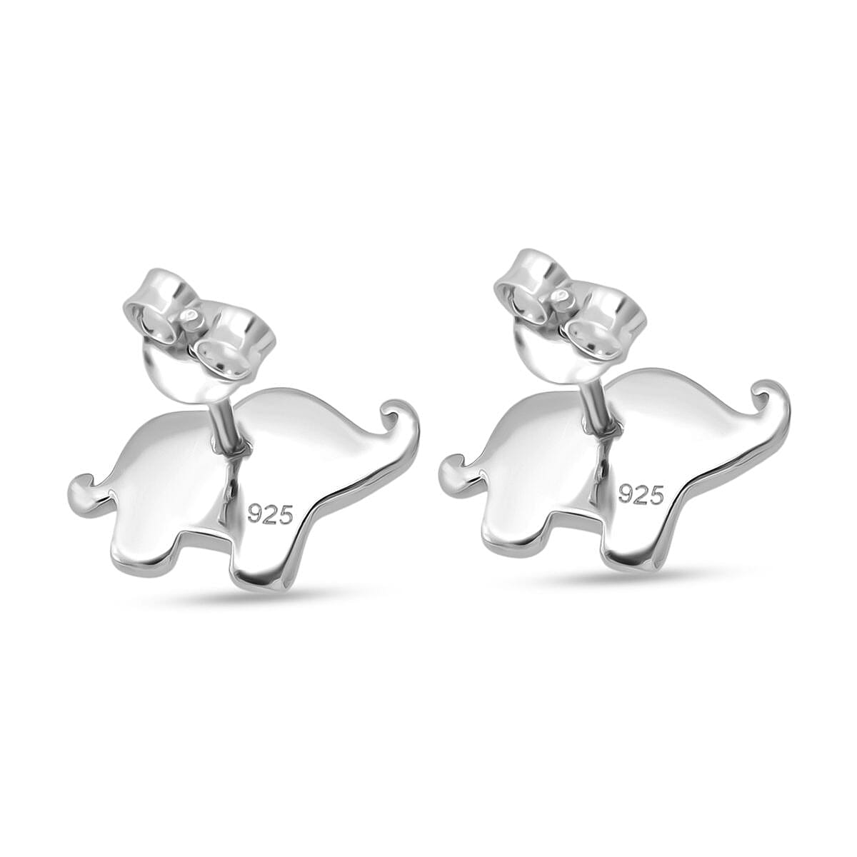 Greenish Blue Turquoise Elephant Earring with Push Back Sterling Silver