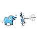 Blue Turquoise Elephant Earring with Push Back Sterling Silver
