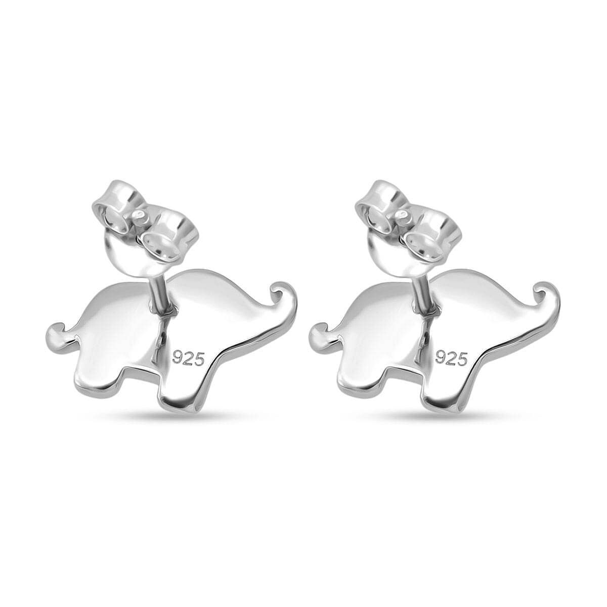 Blue Turquoise Elephant Earring with Push Back Sterling Silver