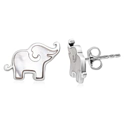 Elephant Earring with Push Back Sterling Silver
