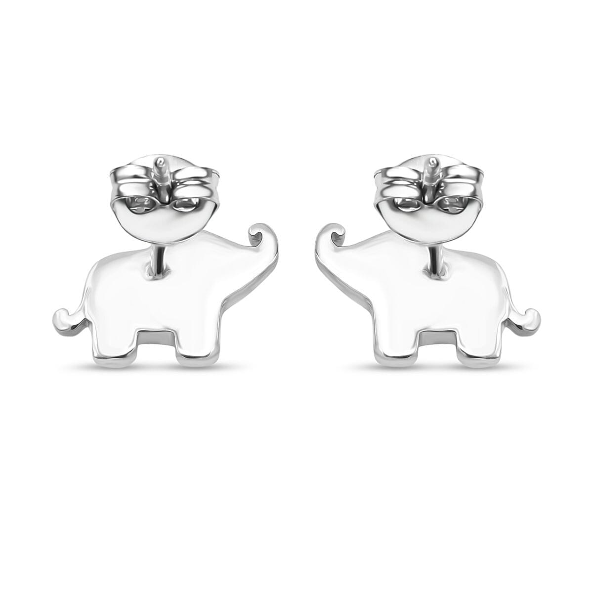 Abalone Shell Elephant Earring with Push Back Sterling Silver