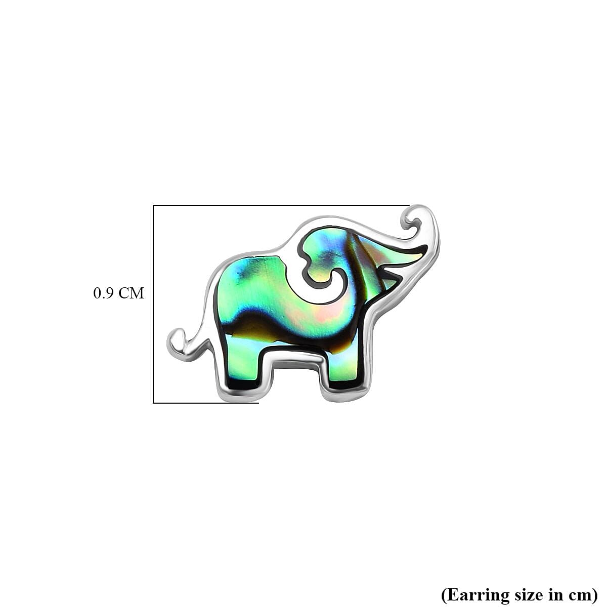 Abalone Shell Elephant Earring with Push Back Sterling Silver