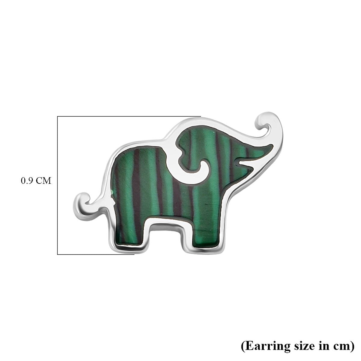 Malachite Earring with Push Back Sterling Silver