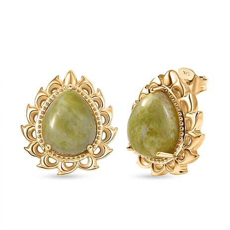 EverTrue Connemara Marble Earring in Yellow Gold Tone 9.61 Ct.
