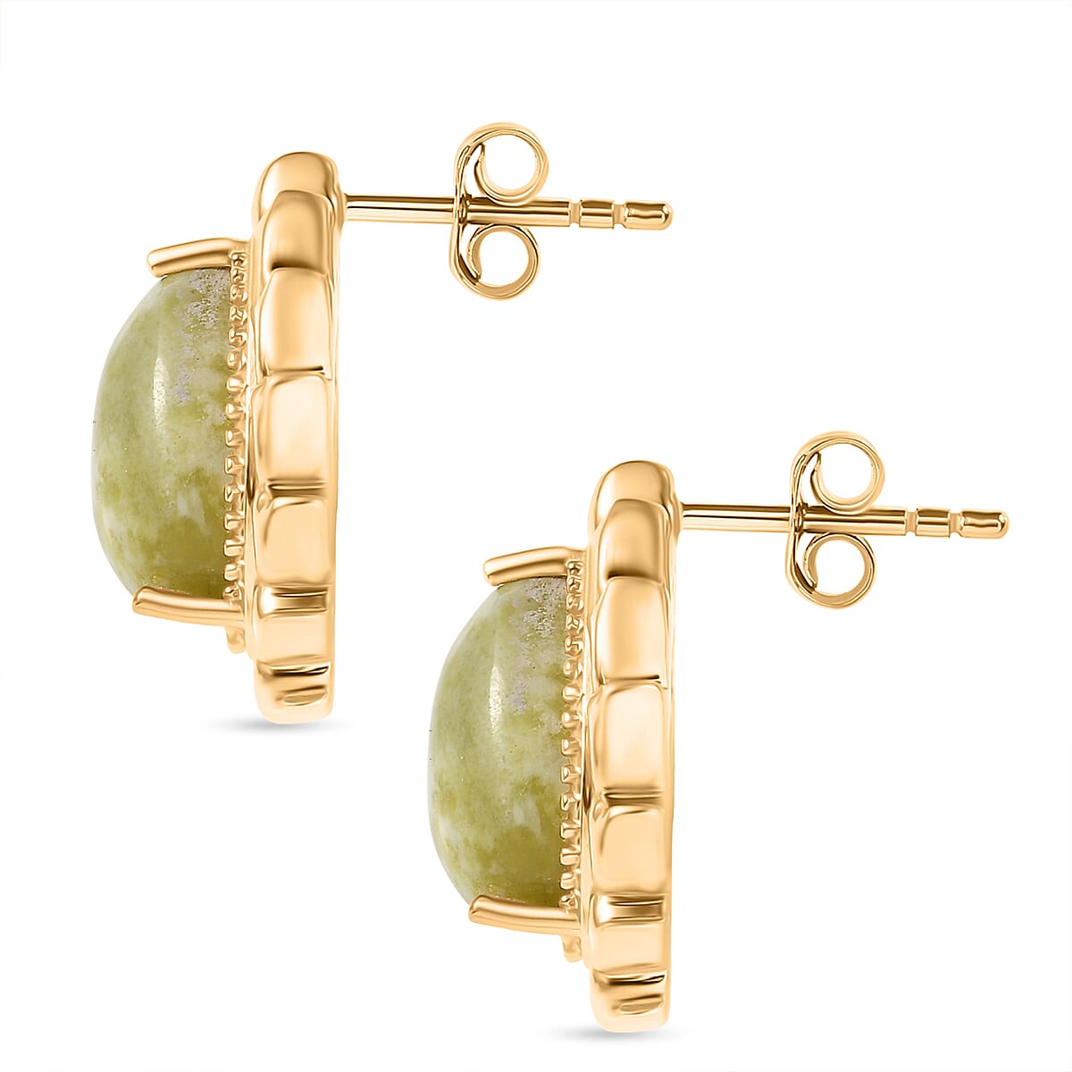 EverTrue Connemara Marble Earring in Yellow Gold Tone 9.61 Ct.