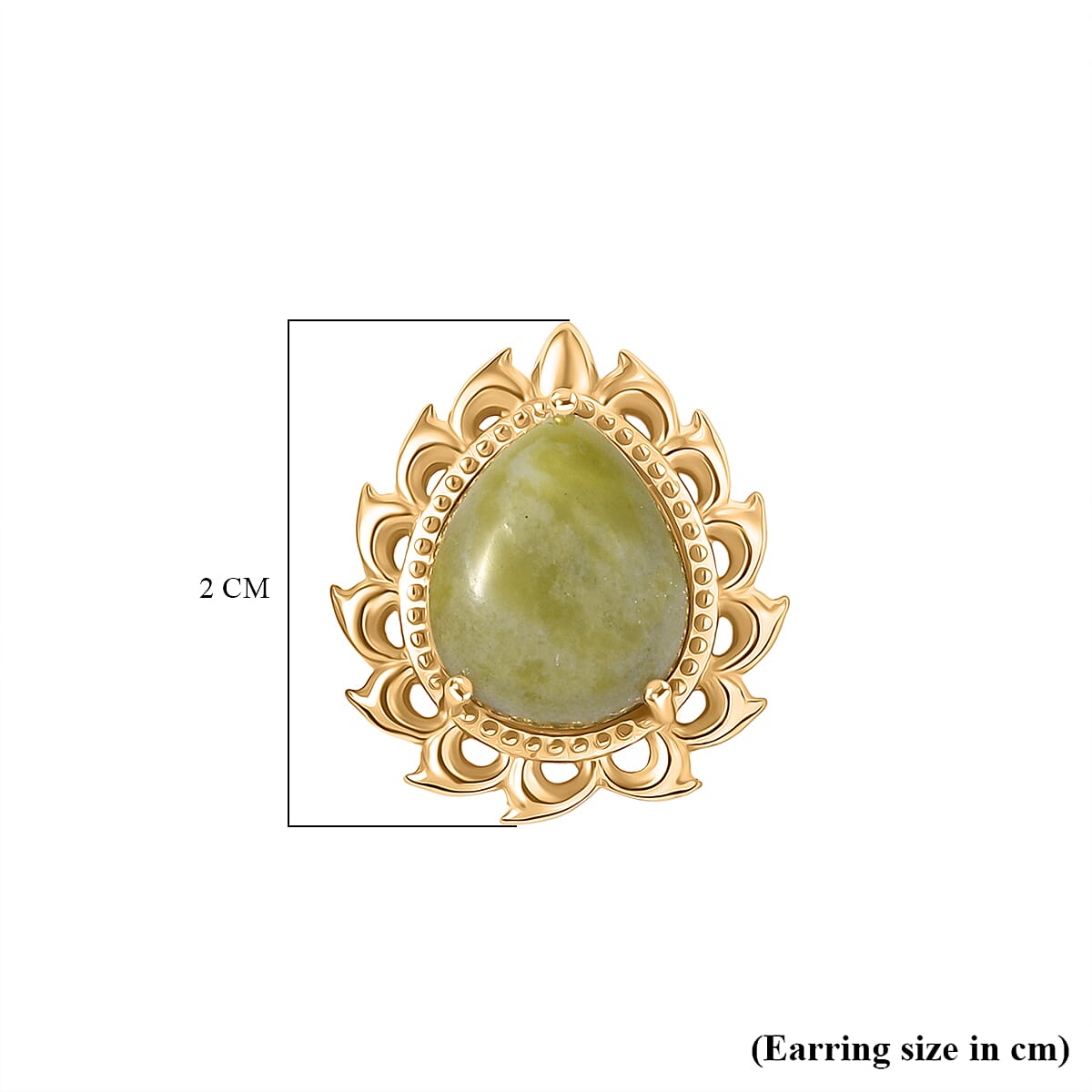 EverTrue Connemara Marble Earring in Yellow Gold Tone 9.61 Ct.