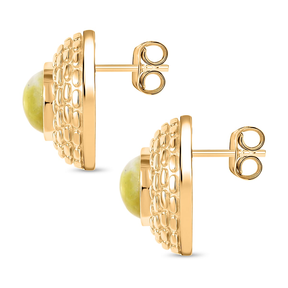 EverTrue Solitaire Stud Push Post Earring in Yellow Gold Tone 4.29 Ct.