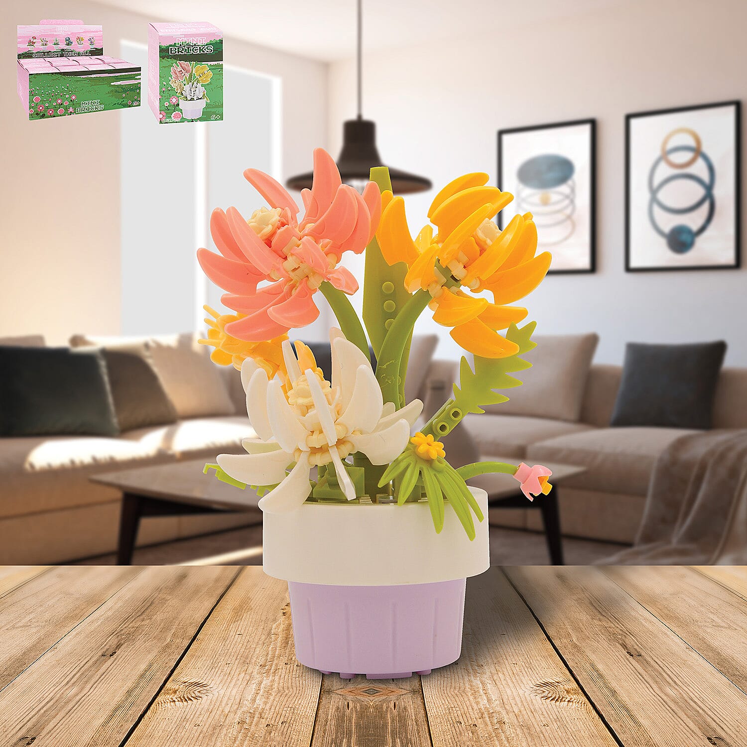 Minibricks Yellow and Pink Daisies