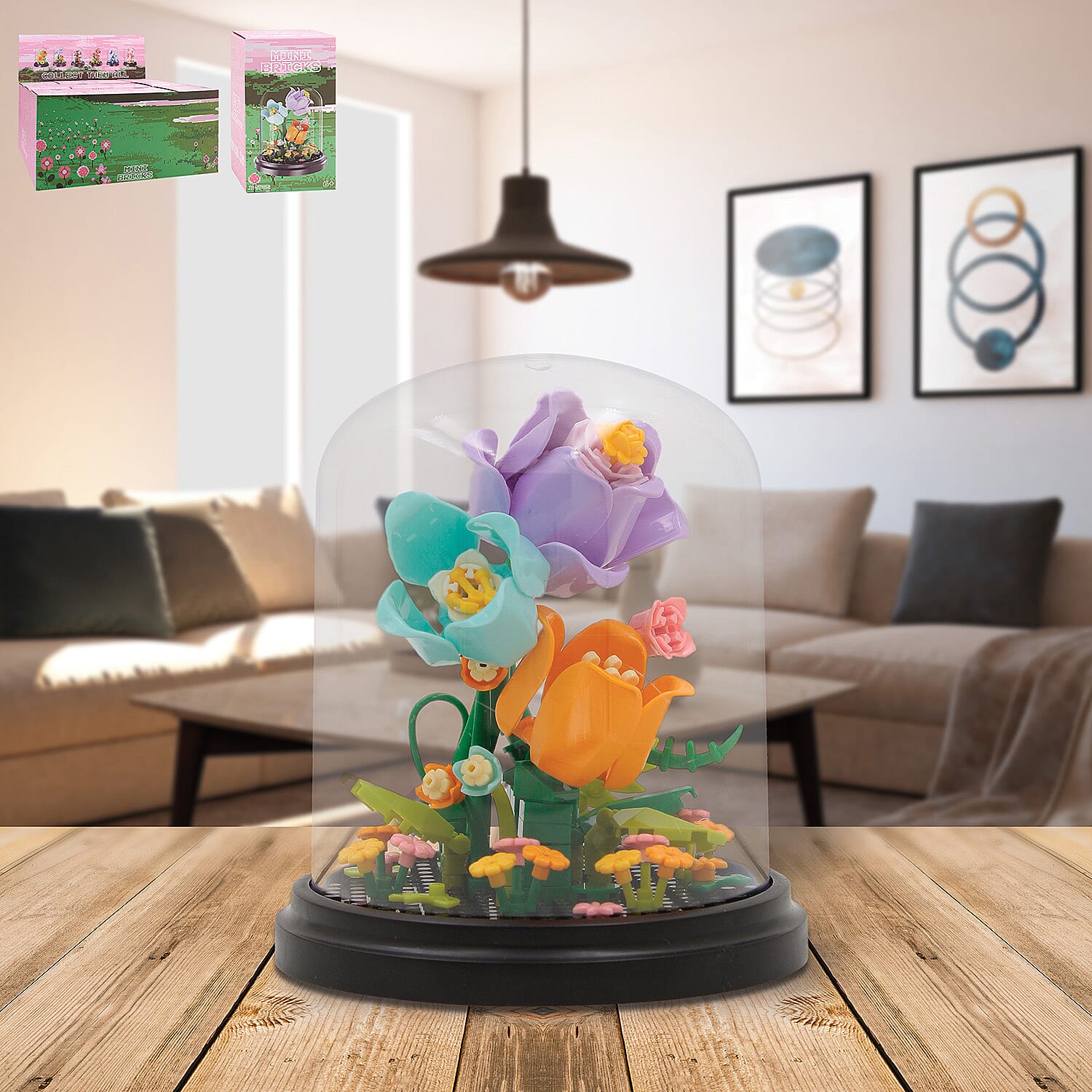 Minibricks Colourful Tulips with a Dome