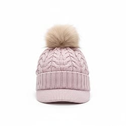 High Quality Fleeced Lined Cable Knit Pom Pom Hat - D.Grey