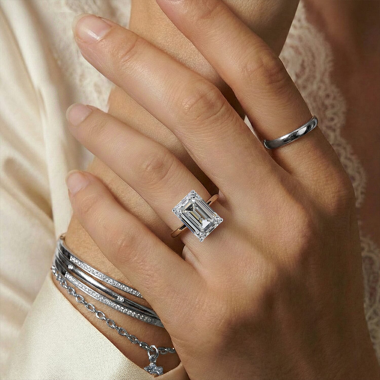 LUXURIANT 5 Carat Lab Grown Diamond Solitaire Ring in 950 Platinum