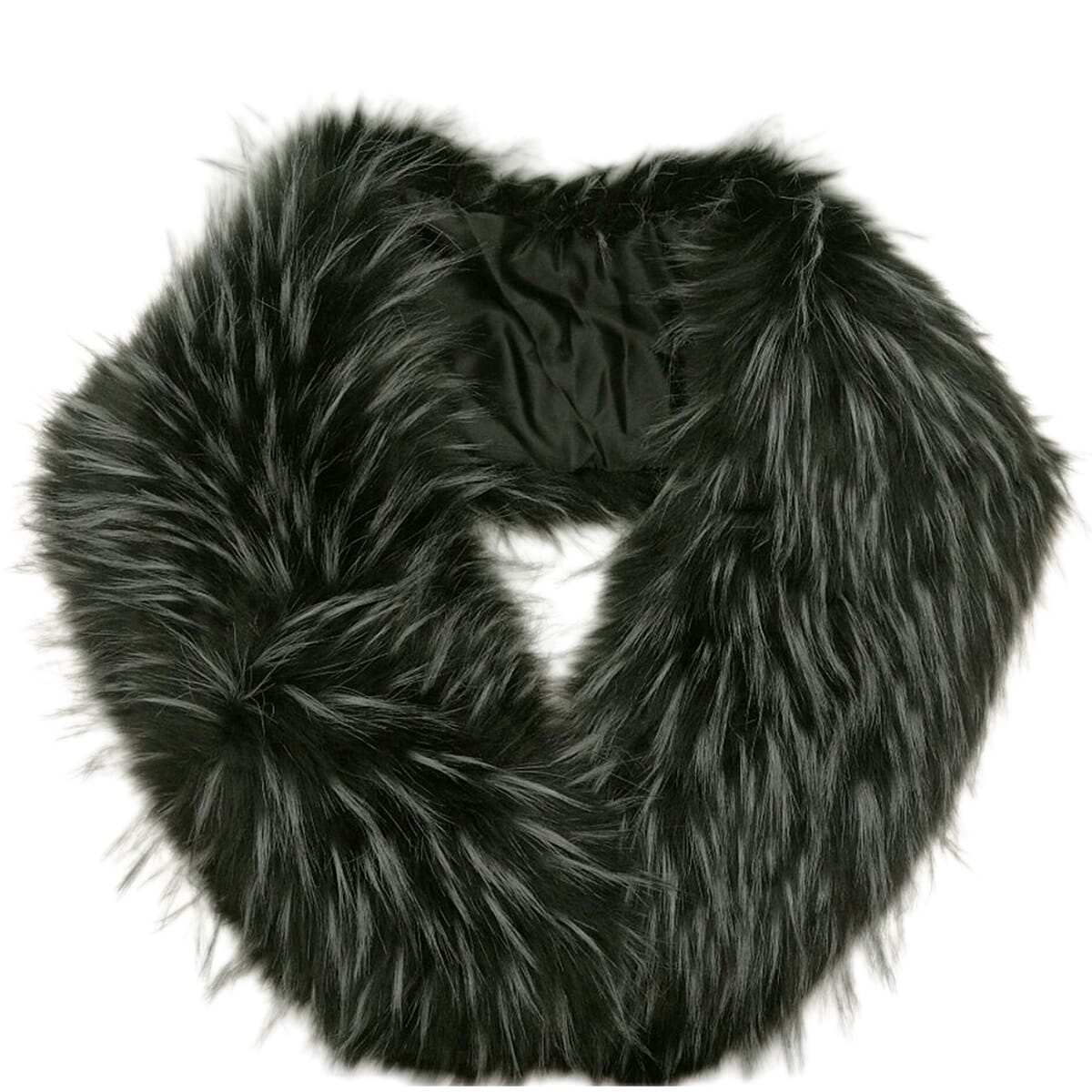 Faux Fur Collar Scarf with Clip - Black