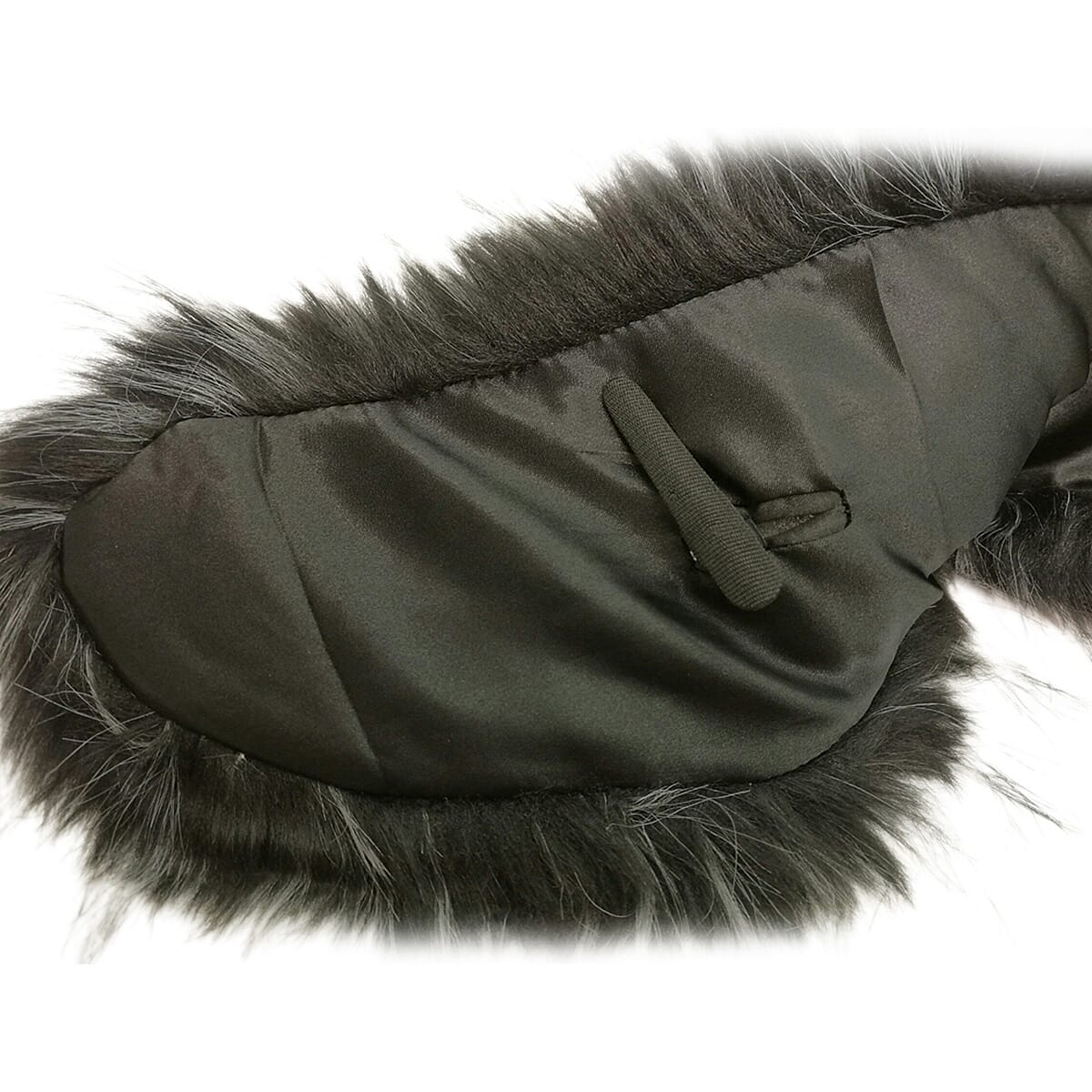 Faux Fur Collar Scarf with Clip - Black