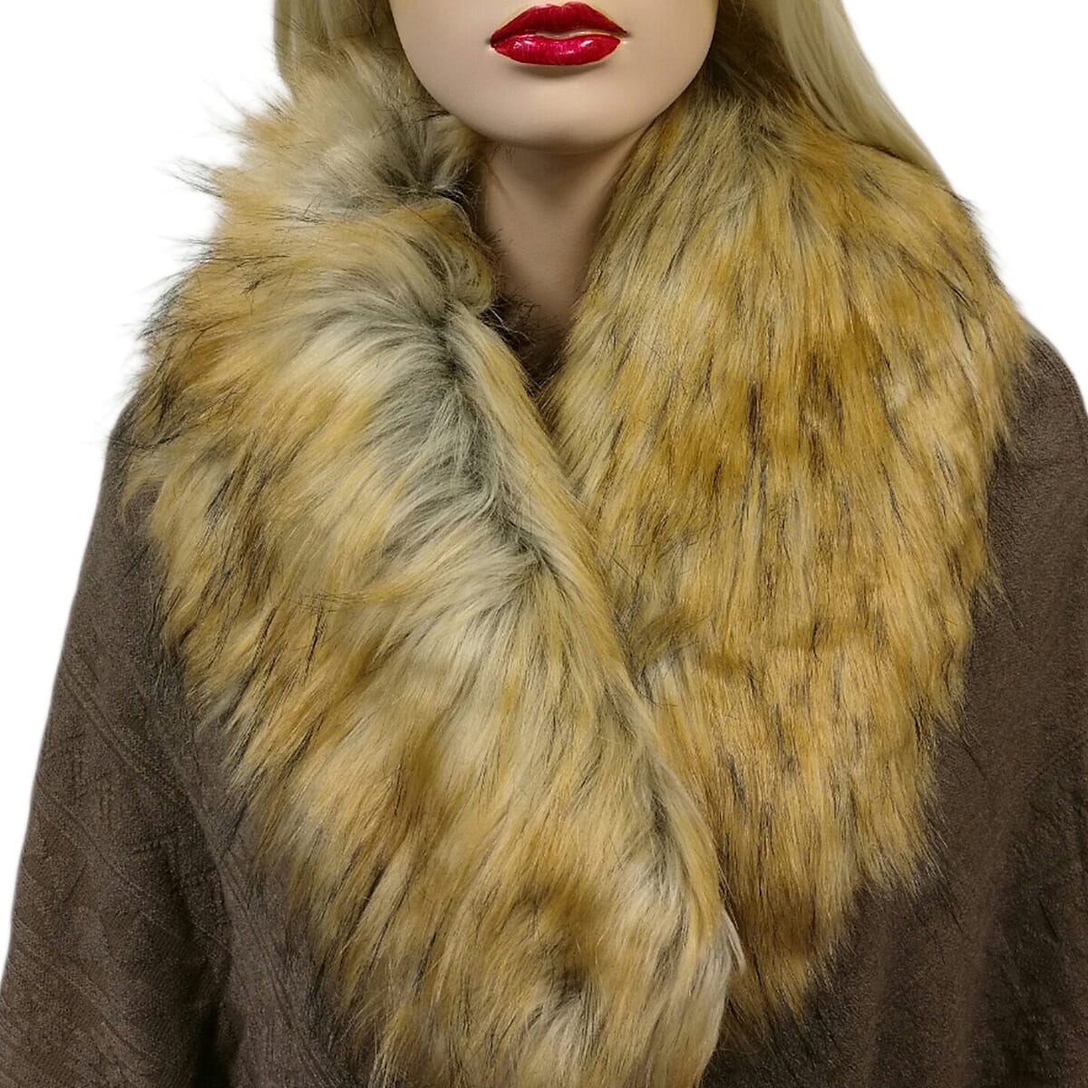 Faux Fur Collar Scarf with Clip