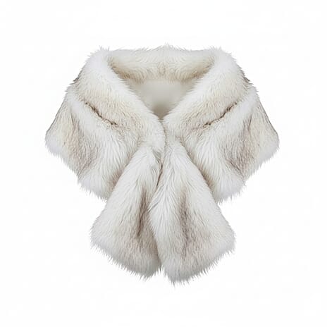 High Quality Faurx Fur Shawl - White