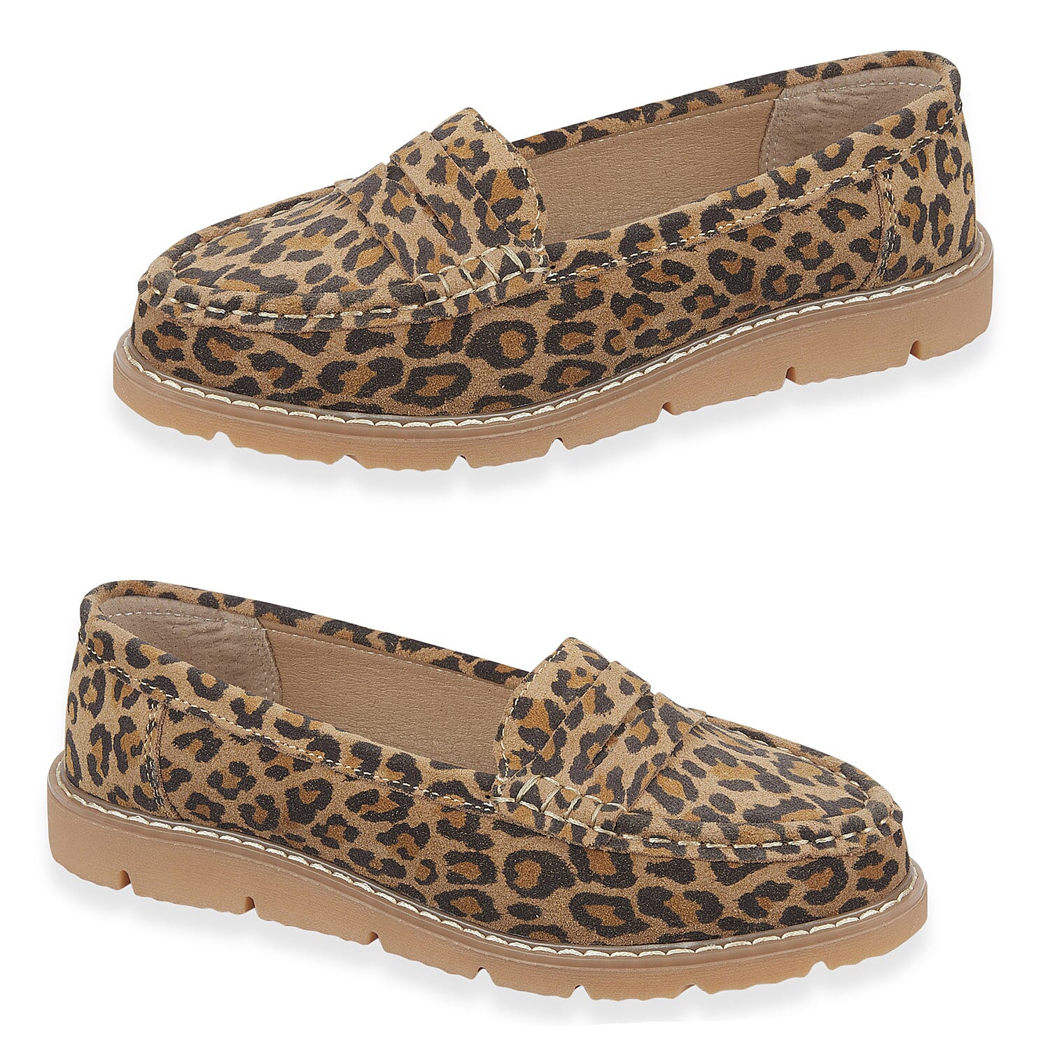 Jo - Joe Shore Leopard Print Suede Loafers (Size 6) - Leopard