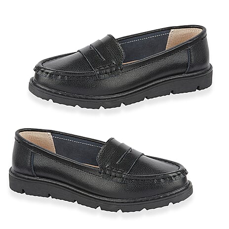 Jo - Joe Shore Leather Penny Loafers (Size 7) - Black