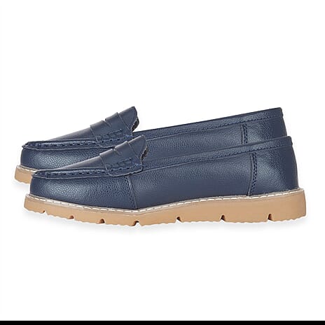 Jo - Joe Shore Leather Penny Loafers (Size 6) - Royal Blue