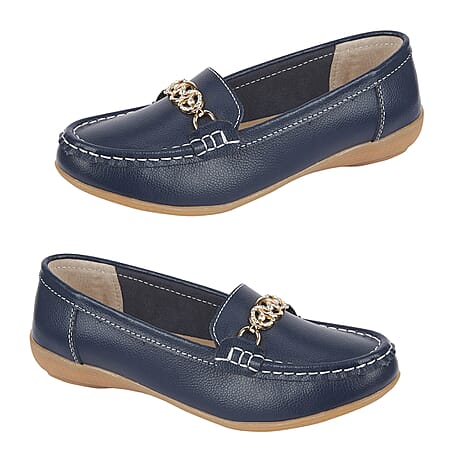 Jo - Joe Kasbah Leather Moccasin Loafer (Size 6) - Royal Blue