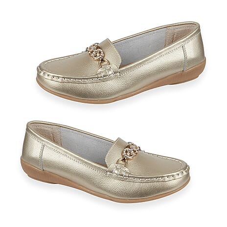 Jo - Joe Kasbah Leather Moccasin Loafer (Size 6) - Gold